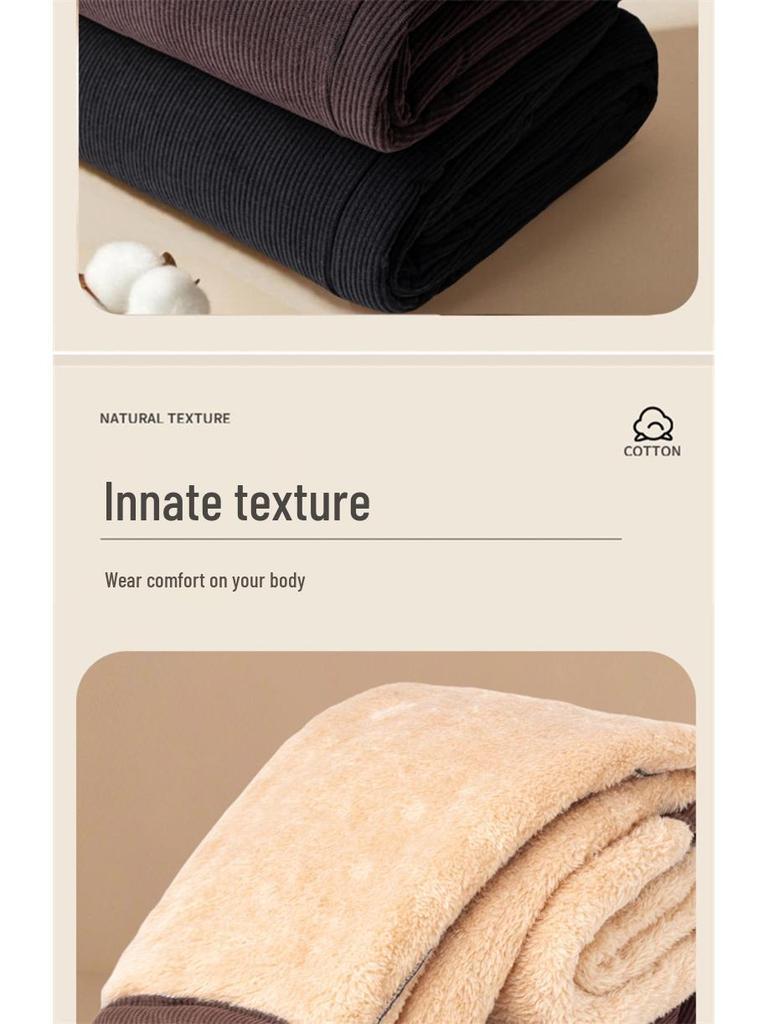 Mom's Plus Size Velvet Corduroy Pants for Middle-Aged Women - Warm, Loose Fit for Autumn/Winter