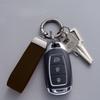 Simple Fashion Suede Leather Rope Metal Horseshoe Buckle Keychain Ring for Women Men Backpack Waist Hanger Jewelry Accessories