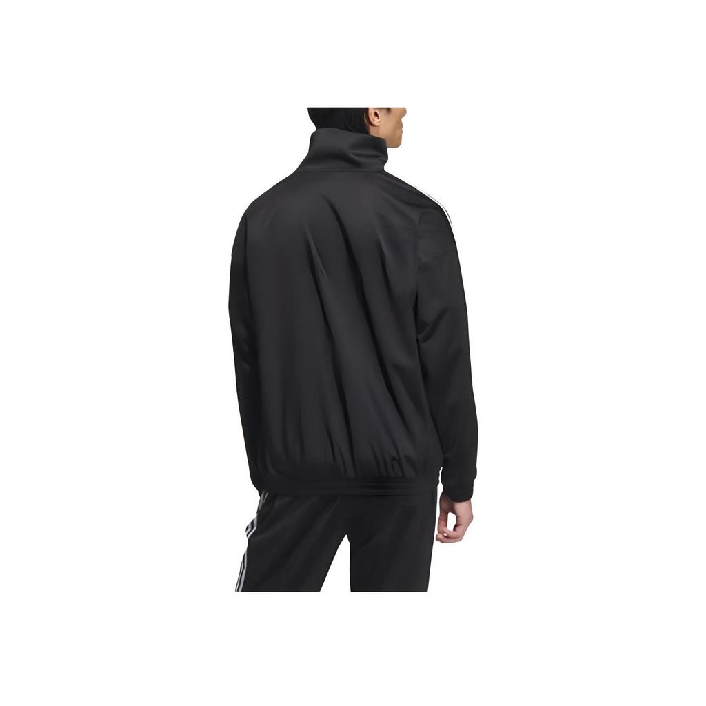 Adidas Originals RT TT U2 Comfortable Sports Casual Windproof Retro Stand Collar Striped Jacket Unisex Jacket Black JL8396