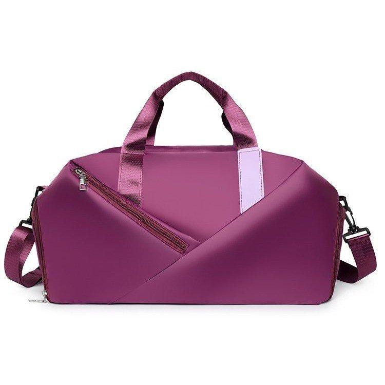

Водонепроницаемая спортивная сумка большой вместимости для фитнеса и путешествий — стильная, с отделением для сухого и влажного воздуха, идеально подходит для активного образа жизни темно-фиолетового