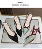Fuxing - Tacones altos de aguja con punta francesa y lazo para mujer: elegantes sandalias de punta cerrada para el verano