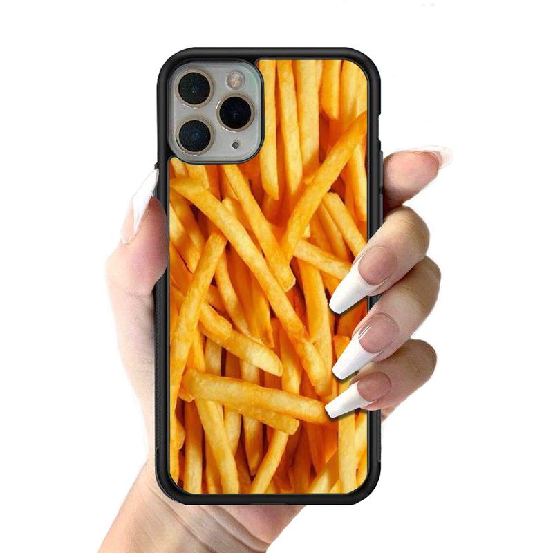 Cute Food French Fries Sweets Phone Case Silicone PC+TPU Case for iPhone 11 12 13 Pro Max 8 7 6 Plus X SE XR Hard Fundas