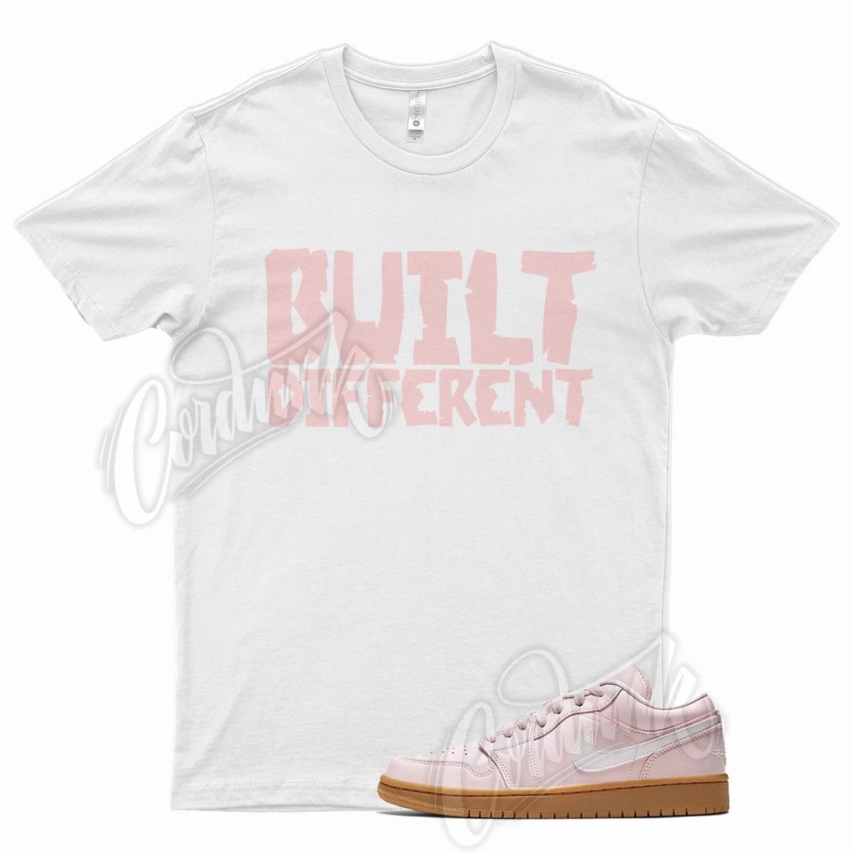White BUILT T Shirt for J1 1 Low Arctic Pink Gum Light Brown M