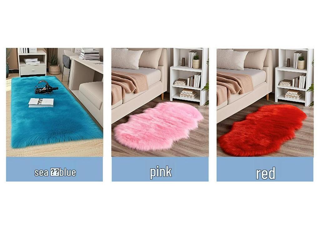 Cross-border Long-Pile Carpets: Irregular Faux Wool Rugs for Living Room, Bay Window, and Bedside