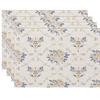 4/6/8PC Floral Placemats Washable Linen Farmhouse Table Mat for Party Holiday Kitchen Dining Table Decoration