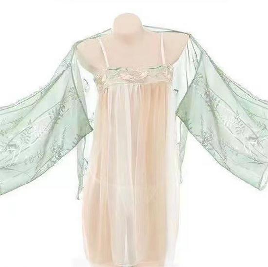 Diemiaosi Hanfu-Inspired Silk Lingerie Set, Large Size, Sexy Ancient Palace Style (A243)