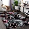1pc Anime Heart Chair Mat - Office Desk Pad with Neon Pink Hearts, Anti-Slip Rug for Home Decor, Suitable for All Seasons, Gaming Room, Bedroom, Livin