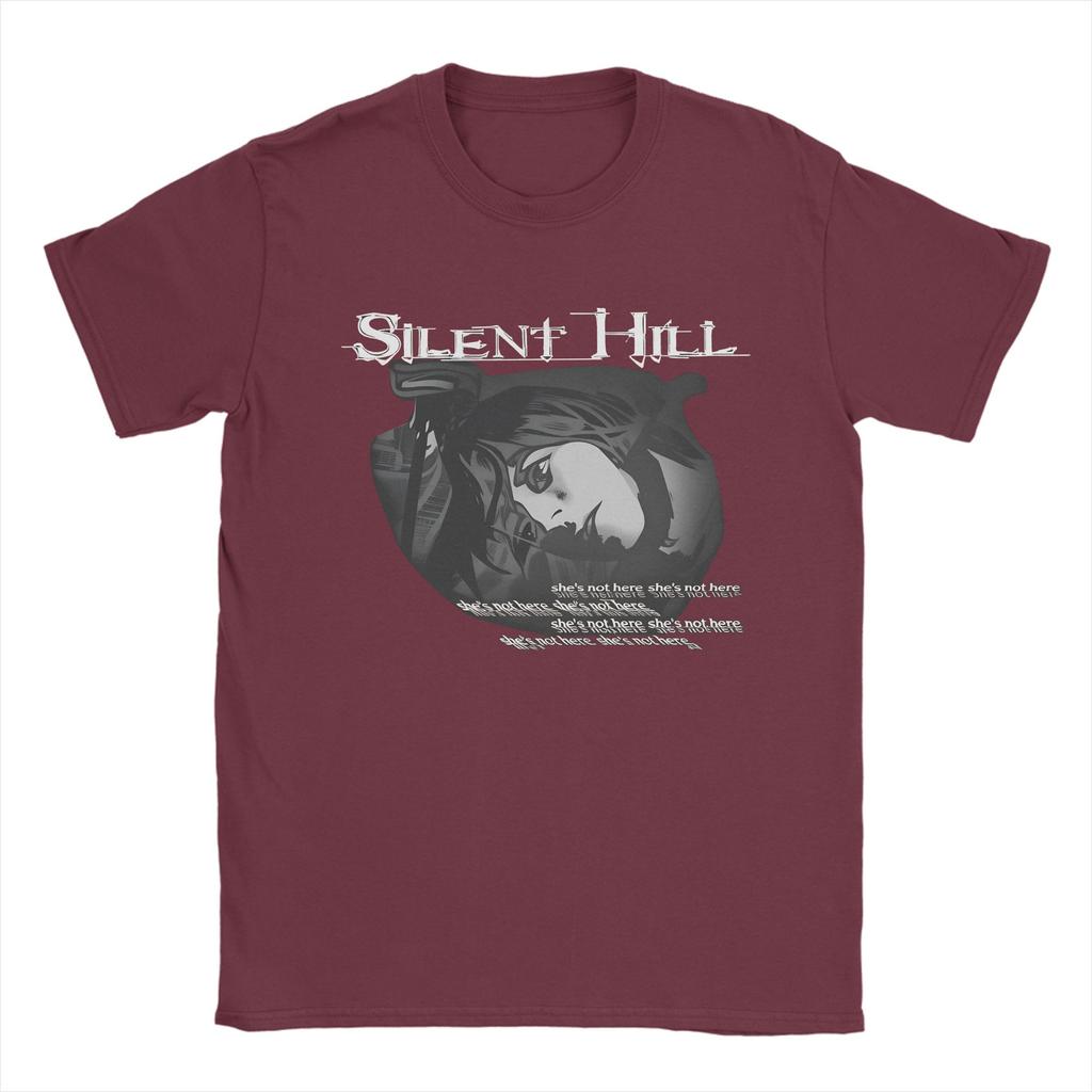 Vintage TShirt Silent Hill Pure Cotton T Shirts Novelty Tee Shirt for Unisex Summer Aesthetic Custom DIY Short Sleeve Tops