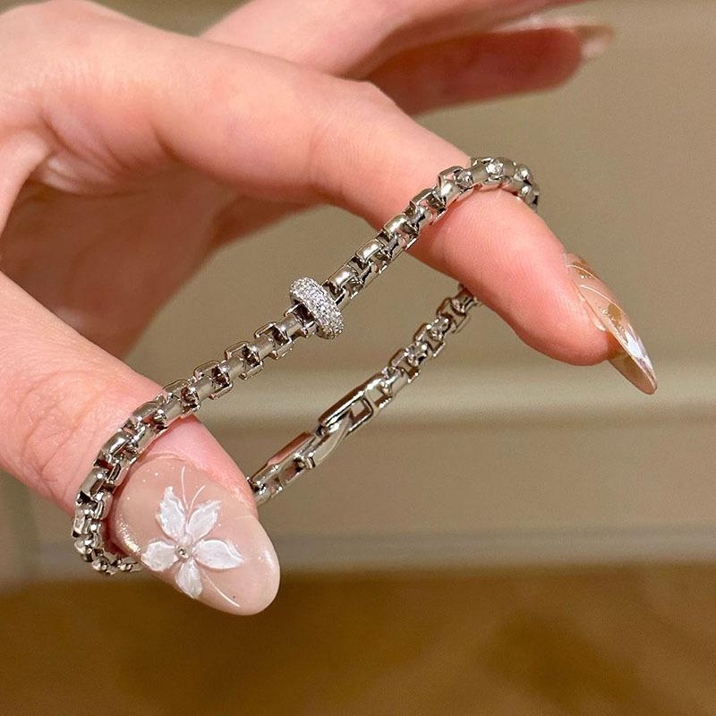 Минималистичные высококачественные полые цепочки сверкающие бриллиантами кольцо браслет изысканные минималистичные браслеты хип-хоп стиль