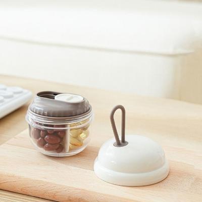 Portable Plastic 4 Grids Pill Cases Visible Sealed Mini Pill Storage Box Leak-proof Moisture-proof Pill Box Travel