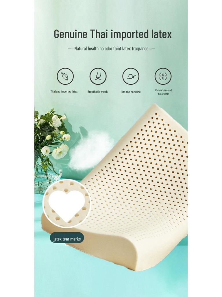 Gesundheitskissen aus thailändischem Naturlatex – Memory-Schaumkern, hohe Rückstellkraft, formstabil, superweicher Baumwollbezug.