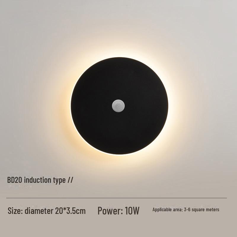 Nordic Modern LED Wall Lamp for Bedroom, Corridor, Staircase - Touch Control, Round Shape - Simple and Stylish Design