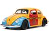 JADA TOYS Sesame Street Oscar Figure Volkswagen Beetle 1959 Hollywood Ride Sesame Street Beetle with Oscar 32801 1/24 & [Used]