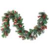 Christmas Decoration 2.7m Rattan With LED Lights Artificial Pine Cone Christmas Garland For Staircase Fireplace Hanging Decor