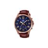 EDIFICE Classic Three-hand Three-eye Design Leather Strap Fashion Watch Quartz Leather Strap 54mm Men's Watch Blue Dial EFV-500GL-2A