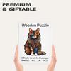 Wooden A4 Size Jigsaw Puzzle with Maine Cat Animals Design Educational Toy for 14 Years & up Under 50 Pieces Easy Difficulty
