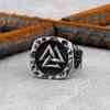 Vintage Nordic Valknut Ring Stainless Steel Viking Celtic Knot Ring Norse Compass Amulet Jewelry For Men