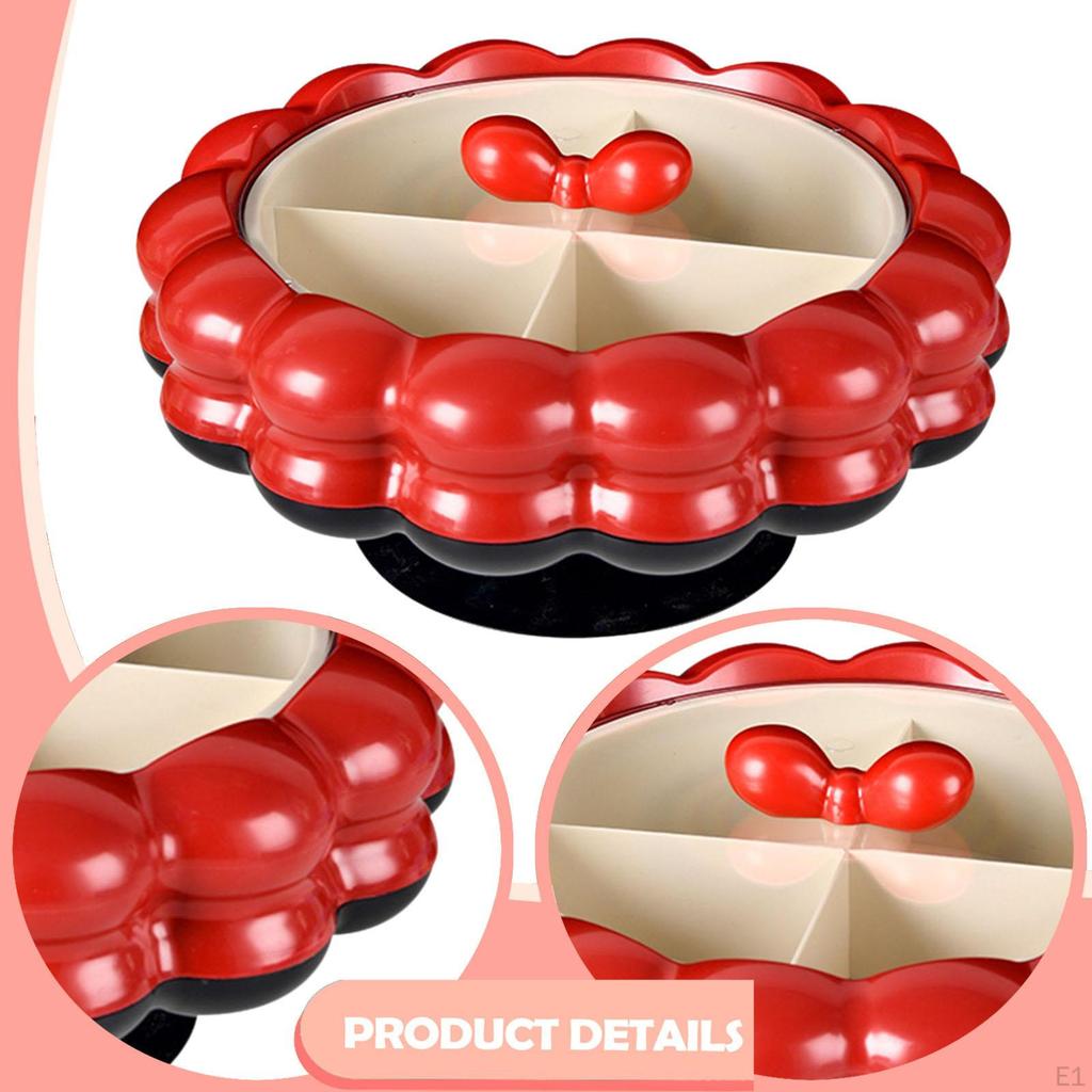 Fruit Bowl with Lid, Snack Serving Bowl, Food Display Rotatable, Made of PET And PP, for
