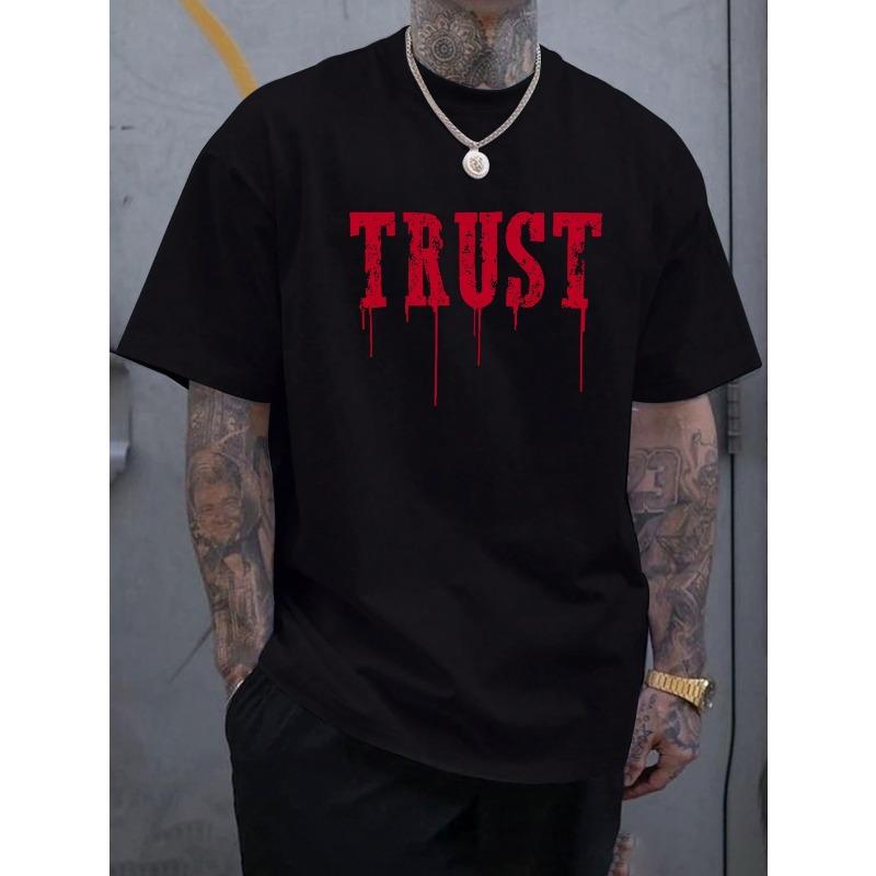 Print Plus Size Men's Short Sleeve T-Shirt, Trendy Versatile Breathable Tees For Everyday Wear