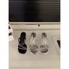 Temperament thick heel small cool slippers fairy shoes new fashion wear rhinestone thin belt sandals