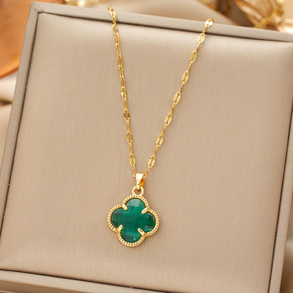 Titanium Steel Necklace For Women Elegant Simple Fashion Zircon Collarbone Chain Light Luxury Niche Jewelry