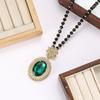Sweater Chain Long Autumn and Winter Necklace Women's Simple High-end Clothes Accessories Retro Crystal Geometric Modeling Retro Style