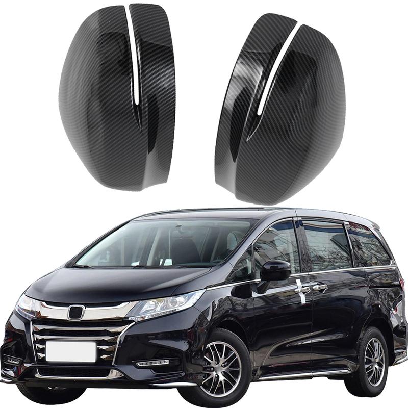 2pcs Carbon Fiber Look Car Side Door Rearview Mirror Protect Frame Cover Trims For Honda Odyssey VTi-L 2015 2016 2017 2018