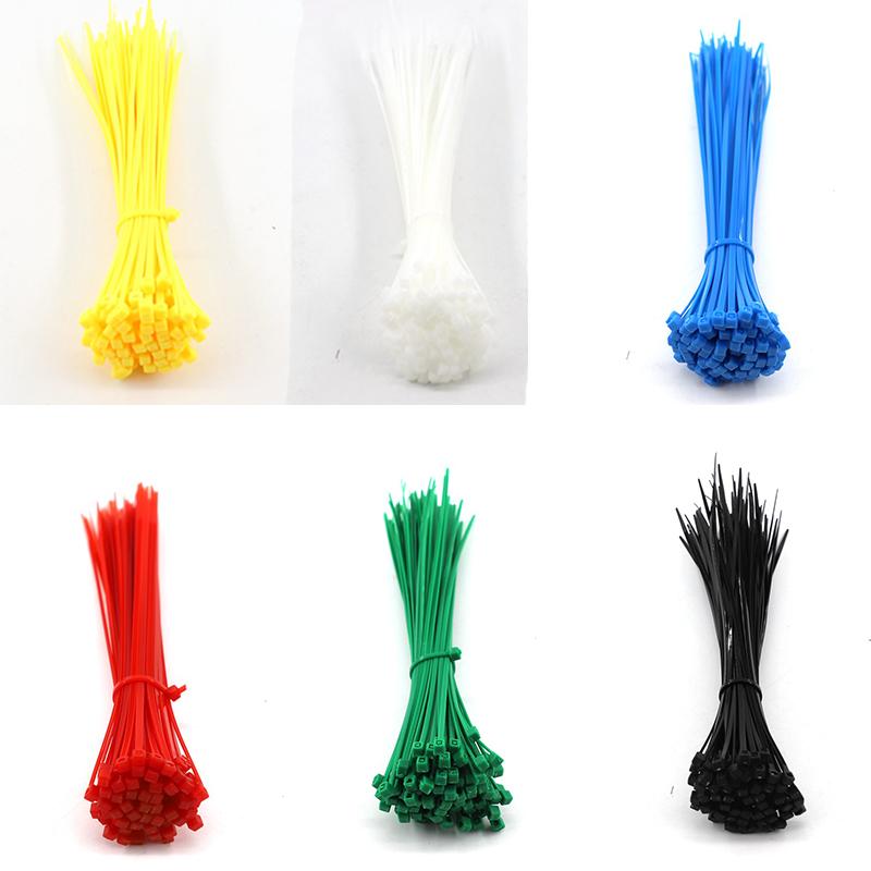 30~1000Pcs/Pack 3x200mm Self-Locking Nylon Ties Plastic Fasten Rope Balcony Privacy Screen Net Fasten Tools Cable Zip Ties