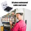 Waterproof Wire Connector 50 Pieces Cable Grommets Cord Connector Wire Cable Gland Cable Gland Joints With Storage Box For