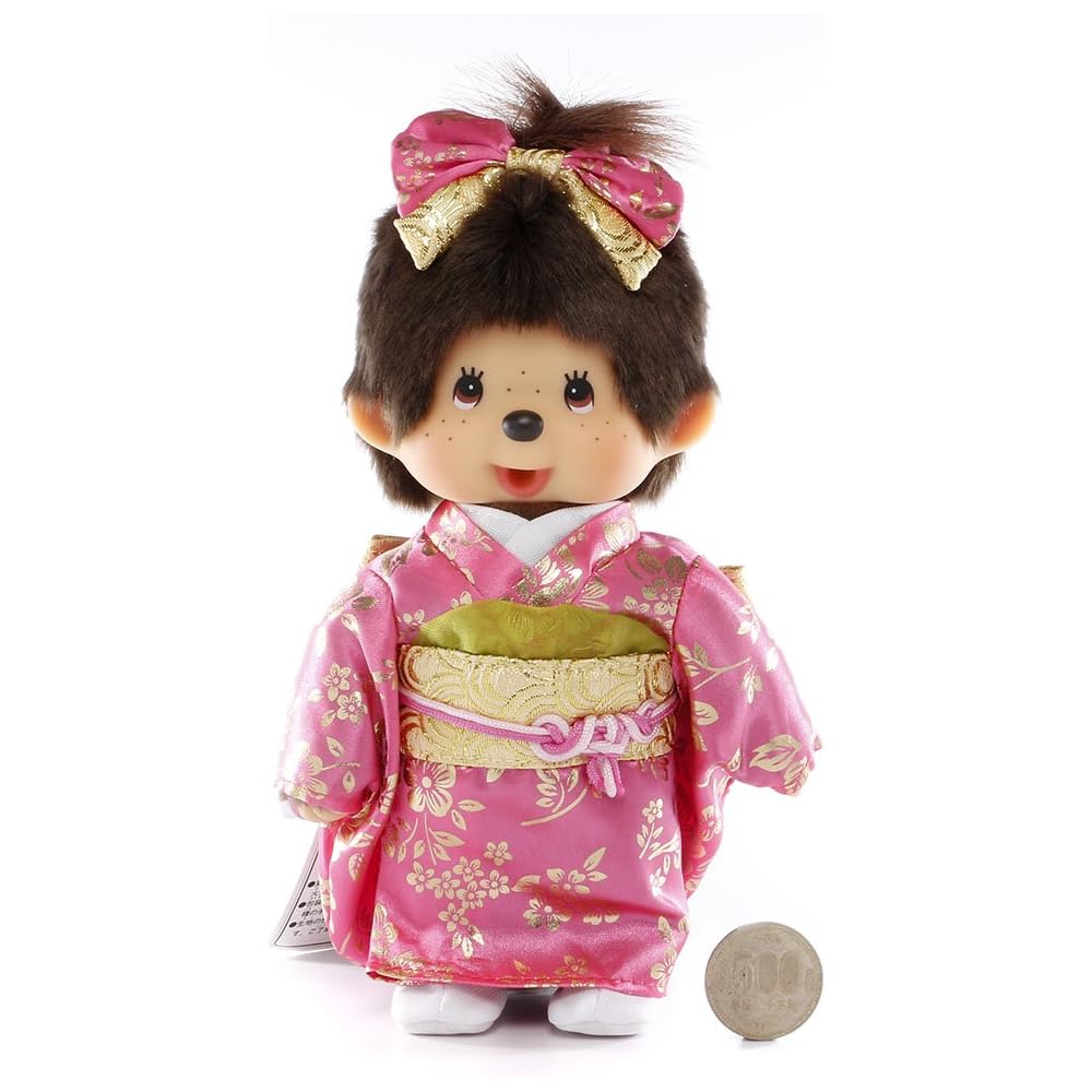 Monchhichi Furisode Monchhichi Plush Doll 20cm Height Girl Toy