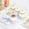 Leichter Luxus Küchengewürzglas Keramik Salzglas Gewürzflasche High-End Gewürzglas-Set Haushaltssalz High-End Gewürzbox