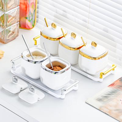 Lehce luxusní dóza na koření do kuchyně keramická solnička láhev na koření vysoce kvalitní sada dóz na koření domácí sůl vysoce kvalitní krabička na koření