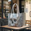 Gothic Marble Skull Tote Bag Fashion Casual Shoulder Handbag for Daily Use