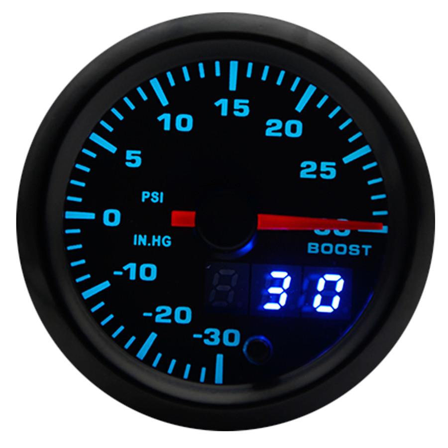 2" 52Mm 7 Colors Led Car Auto Turbo Boost Gauge Psi Meter Analog/Digital Dual Display Car Meter With Sensor