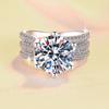 Three Lifetimes of Love PT950 Platinum 5CT Moissanite Ring Women's Romantic Sparkling Engagement Band