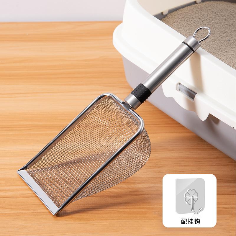 

Stainless Steel Cat Litter Scoop Fine Hole Cat Litter Special Scoop Quail Small Hole Cat Poop Scoop Mineral Sand Cat Scoop Poop Shovel Magic Tool 3.8mm hole серебряный