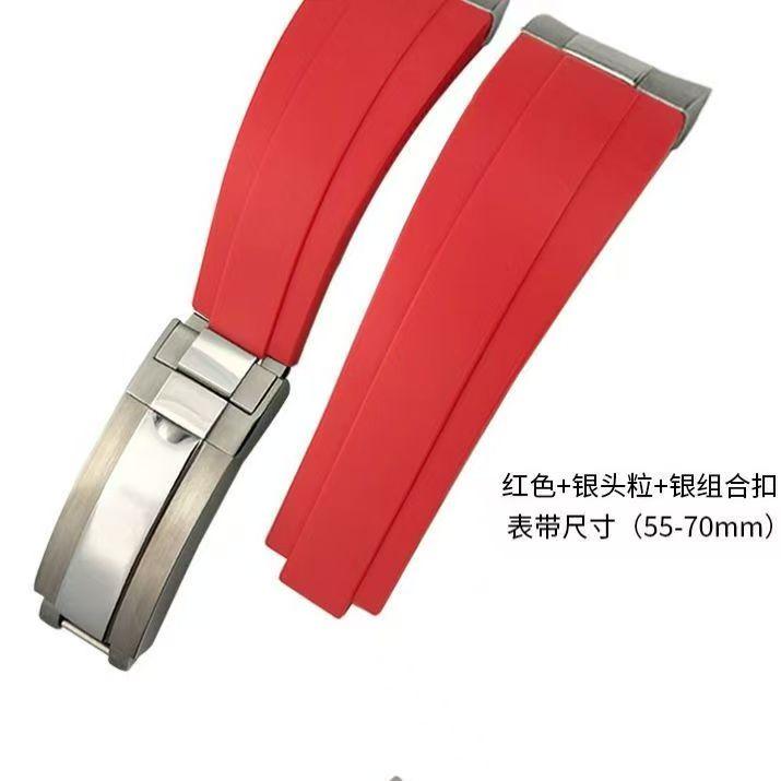 ONE20mm  Metal Link Curved End Rubber Watchband For Rolex Submariner DAYTONA Yacht-Master GMT Strap Silicone BraceletsMN