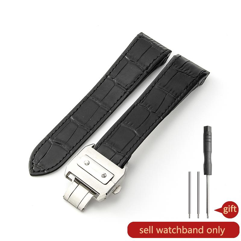Genuine Leather Watch Strap for Cartier Sandoz Santos 100 Watch Band Soft Comfortable Watchband Accessories 20 23mm Wristband