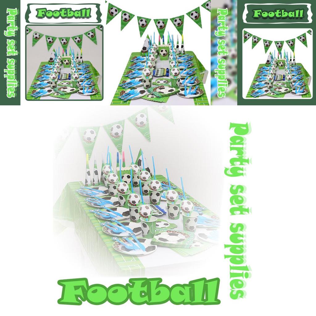 Cartoon Football Theme Party Tableware Plates Napkins And Favors For Kids Events
