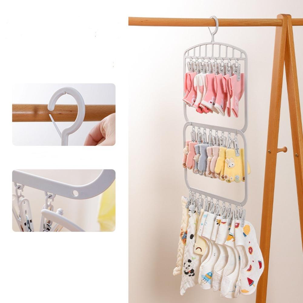 Space Saving Hanging Drying Rack Legging Organizer Socks Clip Hook Socks Drying Hanger Underwear