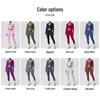 Women's Stand Collar Knit Zipper Jacket, Sports Bra & Yoga Pants Set