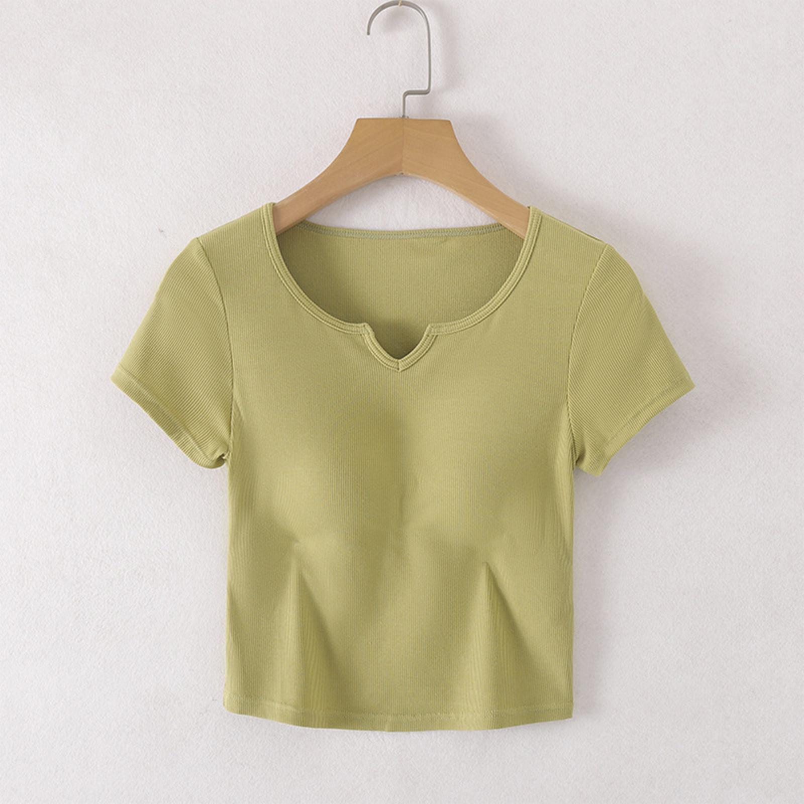 

Ladies With Chest Pads, Short Sleeves, Sports Yoga Clothes, Fitness Tops XL жовтий