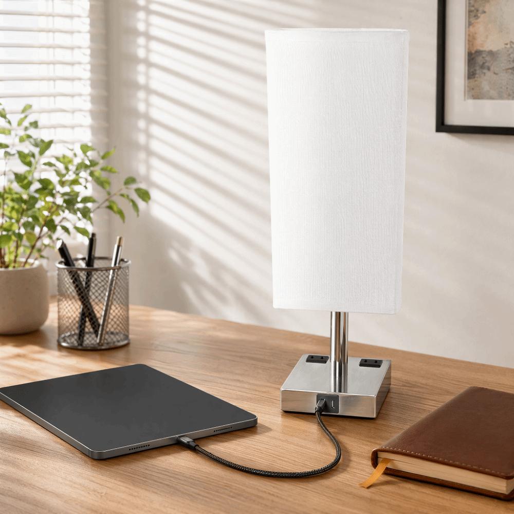 5W LED  Lamp Fabric Lampshade LED Nightstand Light Modern Desk Light  Living Room