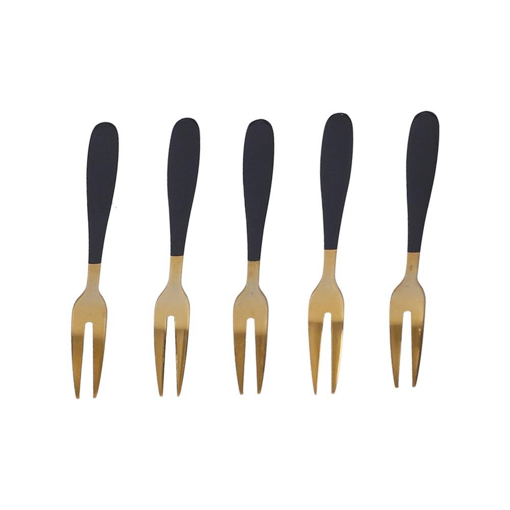 5Pcs Mini Size Snack Fork Rustless Steel Fruit Pick Fork Reusable Dessert Fork Dessert Tasting