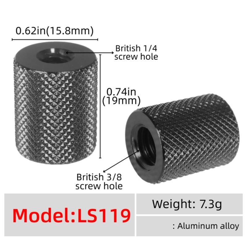 Aluminum 1/4inch Female To 3/8inch Female Thread Converters For DSLR Camera Microphones Stand Webcam