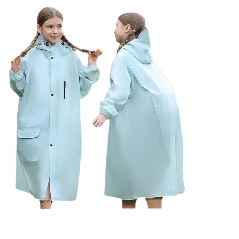 Kids' Full-Length Raincoat with Backpack Space - Heavy Rain Protection for Primary School Girls & Boys, Durable Oxford Cloth