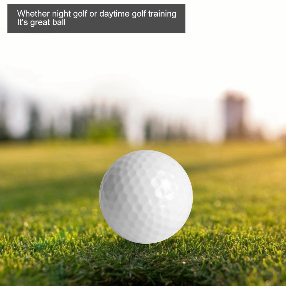 6PCS Synthetic Rubber LED Luminous Golf Ball Bright Attractive for Daytime Night Training Luminous Color Blue