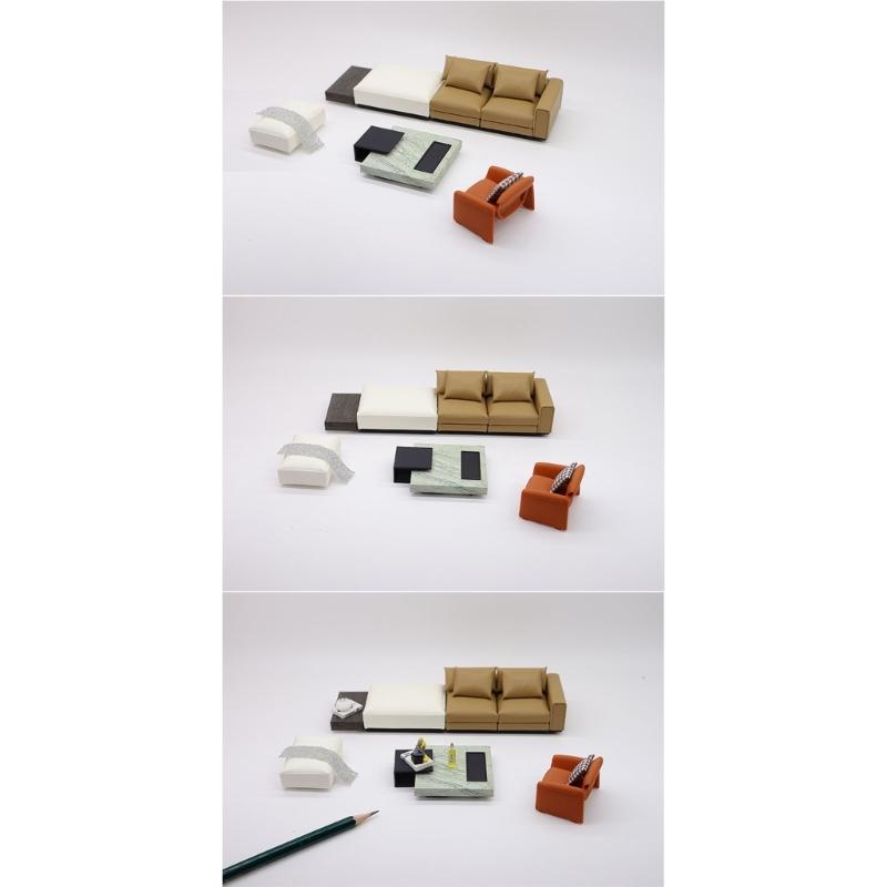 Realistische Puppenhäuser Wohnzimmermöbel Mini-Sofa für kreative Szenen und künstlerische Projekte