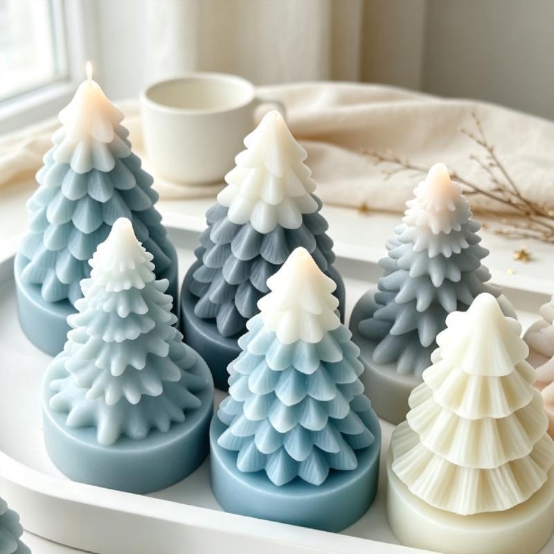 DIY Mini-Weihnachtsbaum Silikonform Antihaft für Epoxidharz Aroma-Kerze Gips Haus Weihnachtsdekoration Herstellungszubehör
