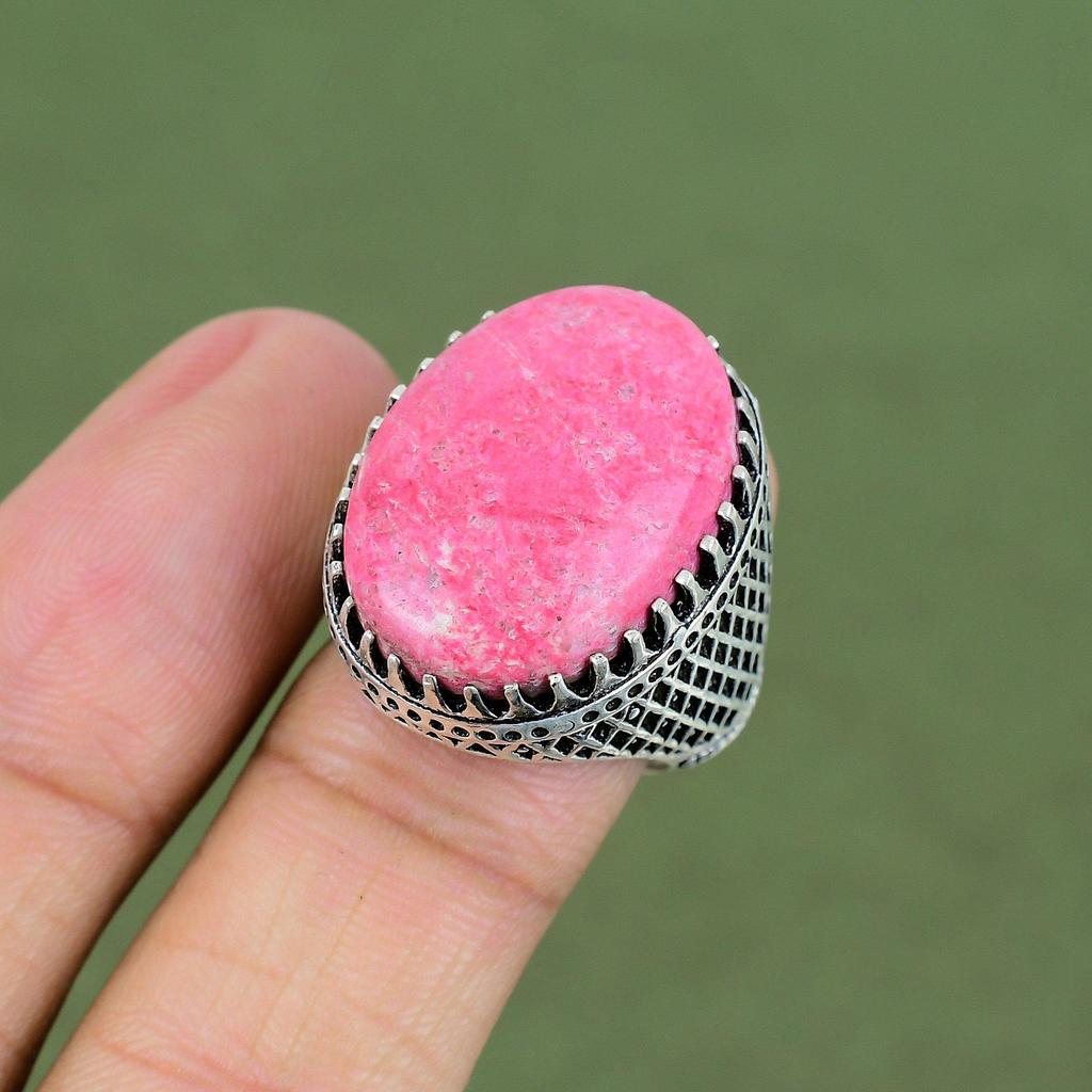 Thulite Ring 925 Sterling Silver Ring Natural Gemstone Jewelry Handmade Birthstone Ring Thulite Jewelry Gifts For Him Available In Ring Size